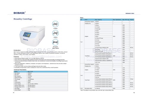 91-92 Automatic Uncovering Centrifuge & Biosafety Centrifuge BKC-TL5S
