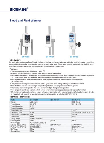 Blood and Fluid Warmer/Blood transfusion warmer