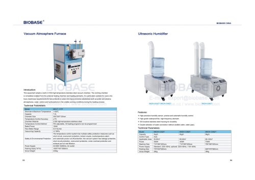 Vacuum Atmosphere Furnace & Ultrasonic Humidifier
