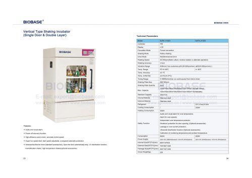 Vertical Type Shaking Incubator (Single Door & Double Layer)