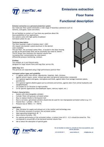 Emissions extraction Floor frame