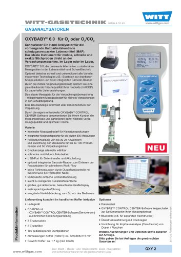 Datenblatt Gasanalysator OXYBABY® 6.0