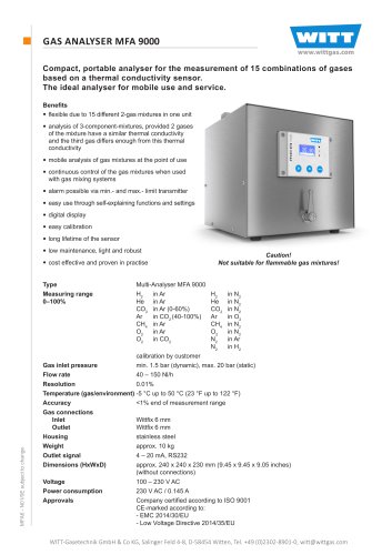 GAS ANALYSER MFA 9000