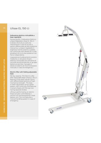 Ulisse EL 150 CI Electric lifter with adjustable base