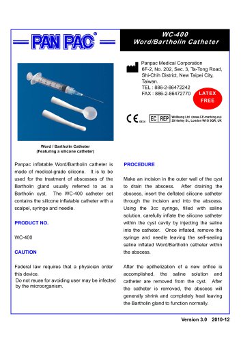 HSG Catheter Set-Word/Barthlin Catheter