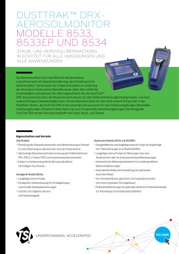 DUSTTRAK™ DRXAEROSOLMONITOR MODELLE 8533, 8533EP UND 8534