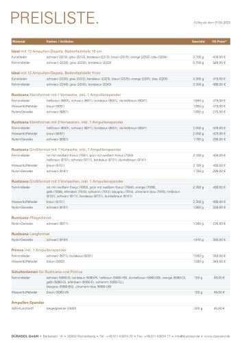 PREISLISTE
