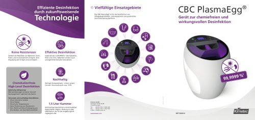 CBC PlasmaEgg - Gerät zur chemiefreien und wirkungsvollen Desinfektion