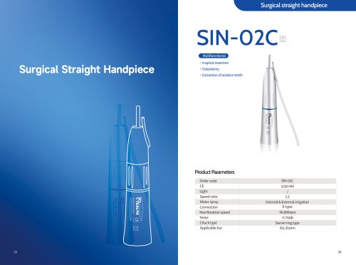 Surgical straight handpiece