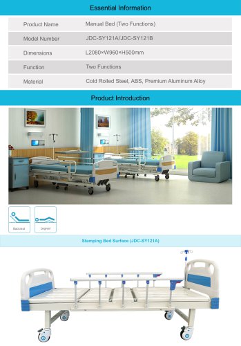 Manual Two Functions Bed JDC-SY121A, JDC-SY121B