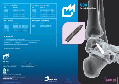 VCA (ASTRAGALIC CONICAL SCREW)