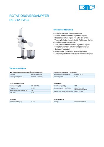 Datenblatt RE 212 FW-G