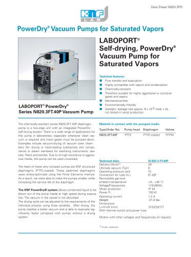 LABOPORT® PowerDry® Series N820.3FT.40P Vacuum Pump