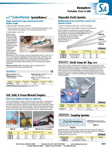 Samplers Particulate, Paste, & Solid