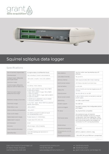 Squirrel sq16plus Specification Sheet